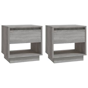 vidaXL Y&ouml;p&ouml;yd&auml;t 2 kpl harmaa sonoma 45x34x44 cm tekninen puu