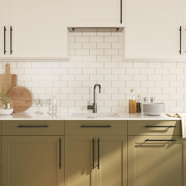 vidaXL Kaapin kahvat 5 kpl musta 224 mm ruostumaton teräs