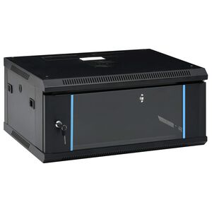 vidaXL 4U Sein&auml;kiinnitett&auml;v&auml; verkkolaitekaappi 19" IP20 600x450x285 mm
