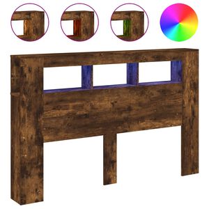 vidaXL S&auml;ngynp&auml;&auml;ty LED-valoilla savutammi 160x18,5x103,5 cm puu