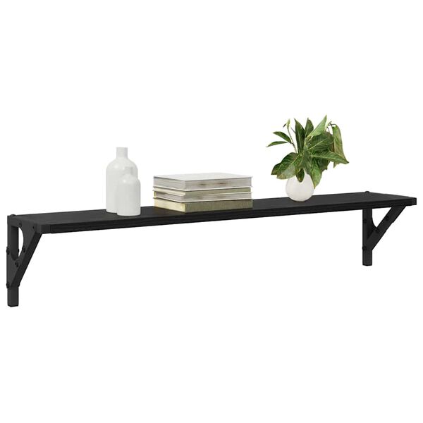 vidaXL Seinähyllyt 2 pcs Musta tammi. 80 x 15 x 15,5 cm Tekninen puu