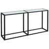 vidaXL Konsolip&ouml;yt&auml; valkoinen marmori 160x35x75,5 cm karkaistu lasi
