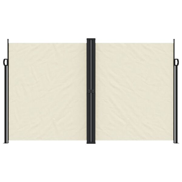 vidaXL Sis&auml;&auml;nvedett&auml;v&auml; sivumarkiisi kerma 200x1200 cm