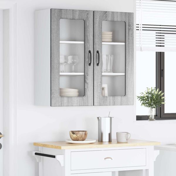 vidaXL Keitti&ouml;kaappi Kalmar 2 pcs Harmaa Sonoma 40 x 31 x 80 cm