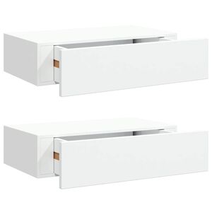 vidaXL Laatikkohyllyt sein&auml;lle 2 kpl valkoinen 40x23,5x10 cm MDF
