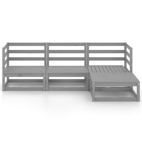 vidaXL 4-osainen Puutarhasohvasarja harmaa t&auml;ysi m&auml;nty