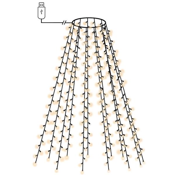 vidaXL Joulukuusen valoverkko 150 LED-valoa kylm&auml; valkoinen 150 cm