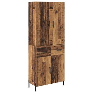 vidaXL Korkea kaappi Vanha Puu 69,5 x 34 x 180 cm Tekninen puu