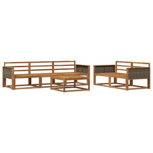 vidaXL Ulkosohvakokoelma 6 pcs Luonnollinen Tihe&auml; akasiapuu