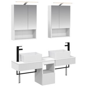 vidaXL Kylpyhuoneen kaappisetti 5 pcs valkoinen 50 x 14,5 x 70 cm