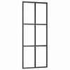 vidaXL Liukuovi ESG-lasi ja alumiini 76x205 cm musta