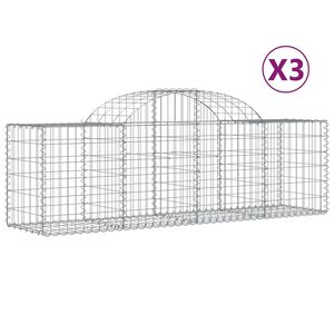 vidaXL Kaarevat kivikorit 3 kpl 200x50x60/80 cm galvanoitu rauta