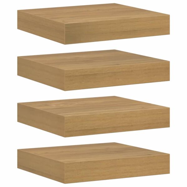 vidaXL Sein&auml;hylly 4 pcs Ruskea 23 x 23,5 x 4 cm Tekninen puu