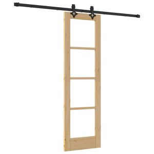 vidaXL Liukuovi Luonnollinen 61 x 198,5 cm T&auml;ysi m&auml;nty ja lasi
