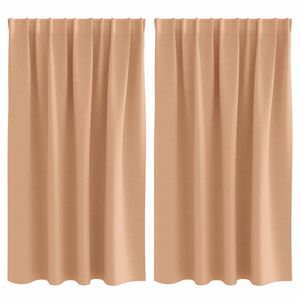 vidaXL Piment&auml;v&auml; verho renkailla 2 kpl Vaaleanruskea 140 x 140 cm