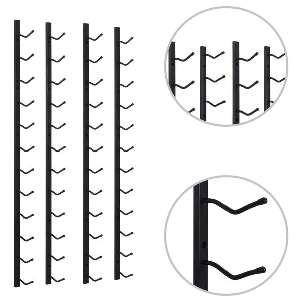 vidaXL Sein&auml; viinipullotelineet 12 pullolle 2 kpl musta rauta