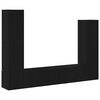vidaXL TV-tasosetti Seinäkiinnitettävä 6 pcs Musta tammi. Tekninen puu