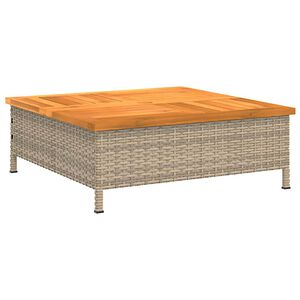 vidaXL Puutarhap&ouml;yt&auml; beige 70x70x25 cm rottinki ja akasiapuu
