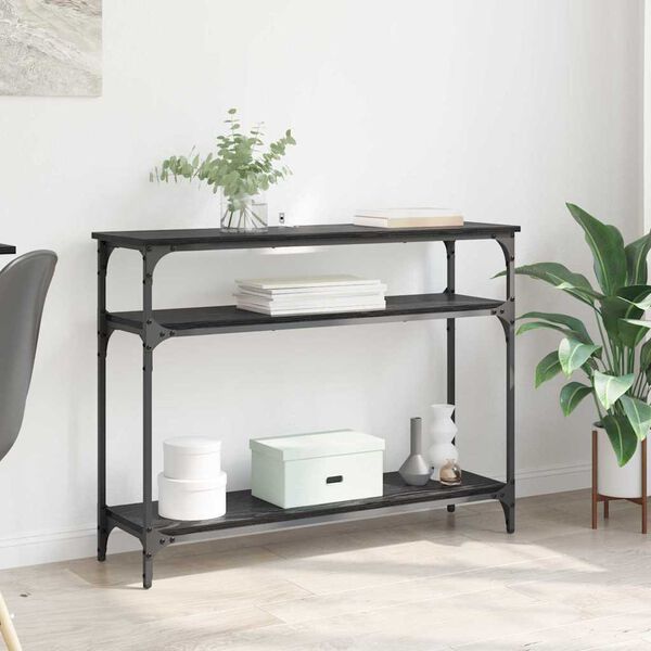 vidaXL Konsolip&ouml;yt&auml; Musta tammi. 100 x 29 x 75 cm Tekninen puu