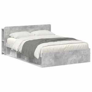 vidaXL S&auml;nkykehys varastolla Betoninharmaa 140 x 190 cm Tekninen puu
