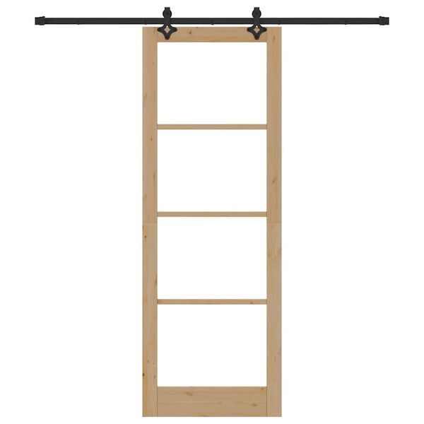 vidaXL Liukuovi Luonnollinen 83 x 232 cm T&auml;ysi m&auml;nty ja lasi