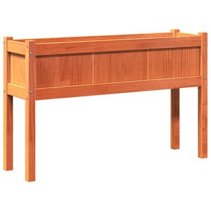 vidaXL Ulkokukkalaatikko jaloilla vahanruskea 110x31x70 cm t&auml;ysi m&auml;nty