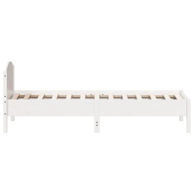 vidaXL Sängynrunko sängynrungolla valkoinen 100x200 cm täysi mänty