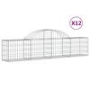 vidaXL Kaarevat kivikorit 12 kpl 200x30x40/60 cm galvanoitu rauta