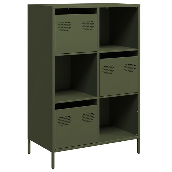vidaXL Highboard Oliivinvihreä 68x39x103,5 cm Teräs