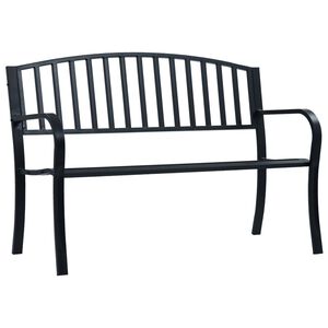 vidaXL Puutarhapenkki musta 120 cm ter&auml;s