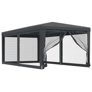 vidaXL Juhlateltta 6 verkkosivusein&auml;&auml; antrasiitti 3x6 m HDPE