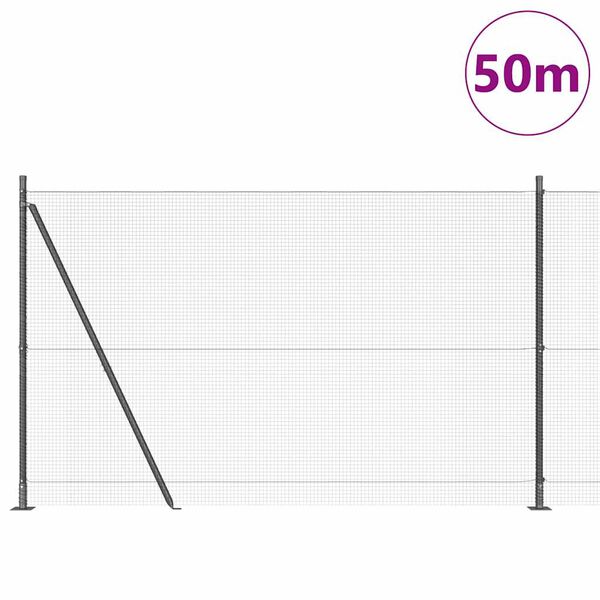 vidaXL Aitalatu Harmaa 50 x 1,4 m (16 x 16 mm verkko) Ter&auml;s ja PVC