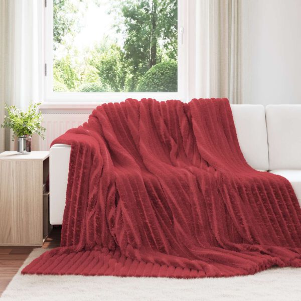 vidaXL Heittoviltti Bordeaux punainen 240 x 220 cm Fleese
