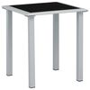 vidaXL Puutarhap&ouml;yt&auml; musta ja hopea 41x41x45 cm ter&auml;s ja lasi