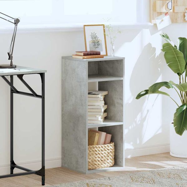 vidaXL Kirjahylly betoninharmaa 34x31x80 cm tekninen puu