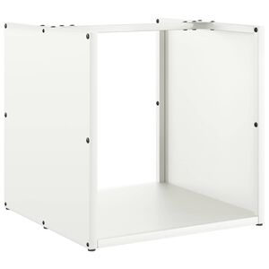 vidaXL Polttopuuteline valkoinen 40x40x40 cm kylm&auml;valssattu ter&auml;s