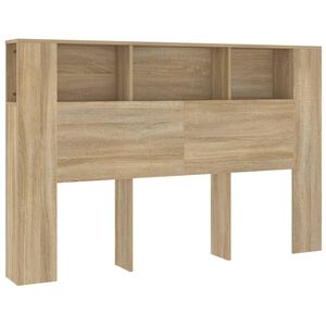 vidaXL S&auml;ngynp&auml;&auml;ty s&auml;ilytystilalla Sonoma-tammi 160x18,5x104,5 cm