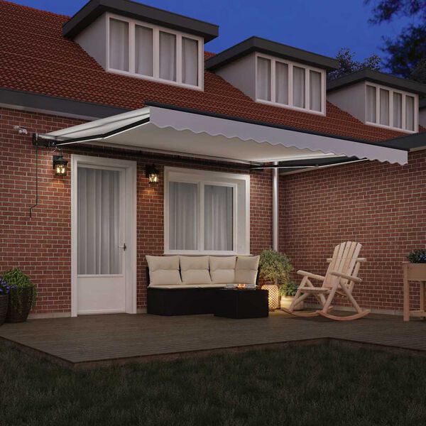 vidaXL Aurinkovarjon kangas mukana Valkoinen 400 &times; 300 cm Polyesteri