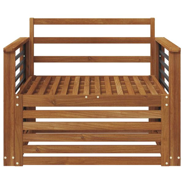 vidaXL 2 Kappale Sohva k&auml;sinojilla Tihe&auml; akasiapuu Luonnollinen