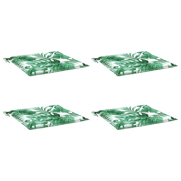 vidaXL Istuintyynyt 4 kpl lehtikuvio 40x40x4 cm kangas