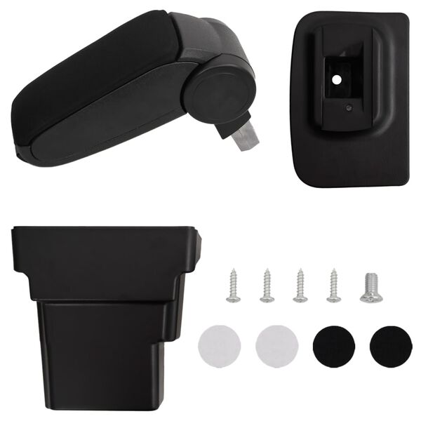 vidaXL Auton k&auml;sinoja musta 17x32x(37-53) cm ABS