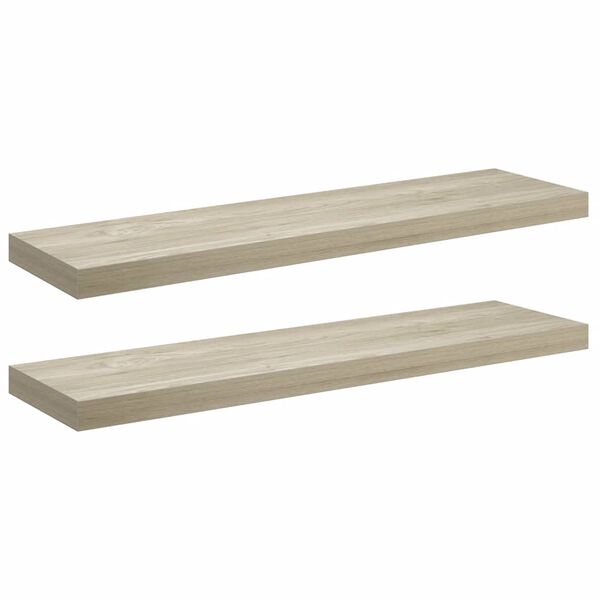 vidaXL Kelluvat sein&auml;hyllyt 2 kpl tammi 90x23,5x3,8 cm MDF