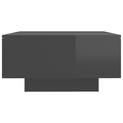 vidaXL Sohvapöytä korkeakiilto harmaa 90x60x31 cm lastulevy