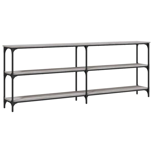 vidaXL Konsolip&ouml;yt&auml; harmaa Sonoma 200x29x75 cm tekninen puu