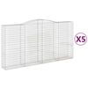 vidaXL Kaarevat kivikorit 5 kpl 400x50x200/220 cm galvanoitu rauta