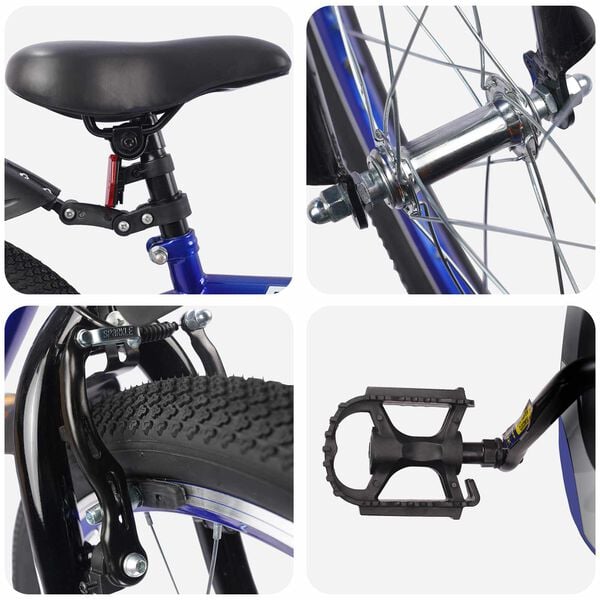 vidaXL Lastenpy&ouml;r&auml; 20 Tuumaa 6-11-vuotiaille Tumma Sininen