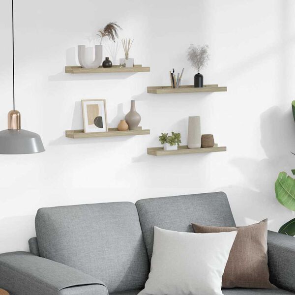 vidaXL Sein&auml;hyllyt 4 kpl Sonoma-tammi 40x9x3 cm