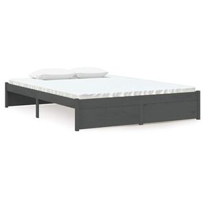 vidaXL S&auml;ngynrunko harmaa t&auml;ysi m&auml;nty 135x190 cm Double