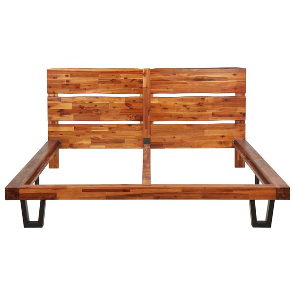 vidaXL Sängynrunko elävillä reunoilla täysi akaasiapuu 160 cm