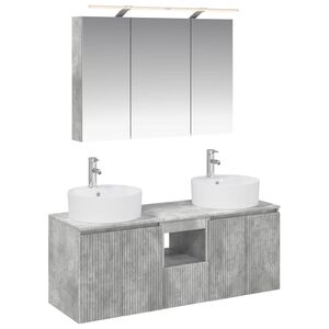 vidaXL Kylpyhuoneen kaappisetti 4 pcs Betoninharmaa Tekninen puu
